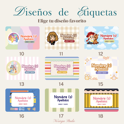 Kit de Etiquetas Escolares